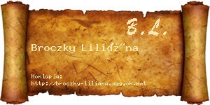 Broczky Liliána névjegykártya